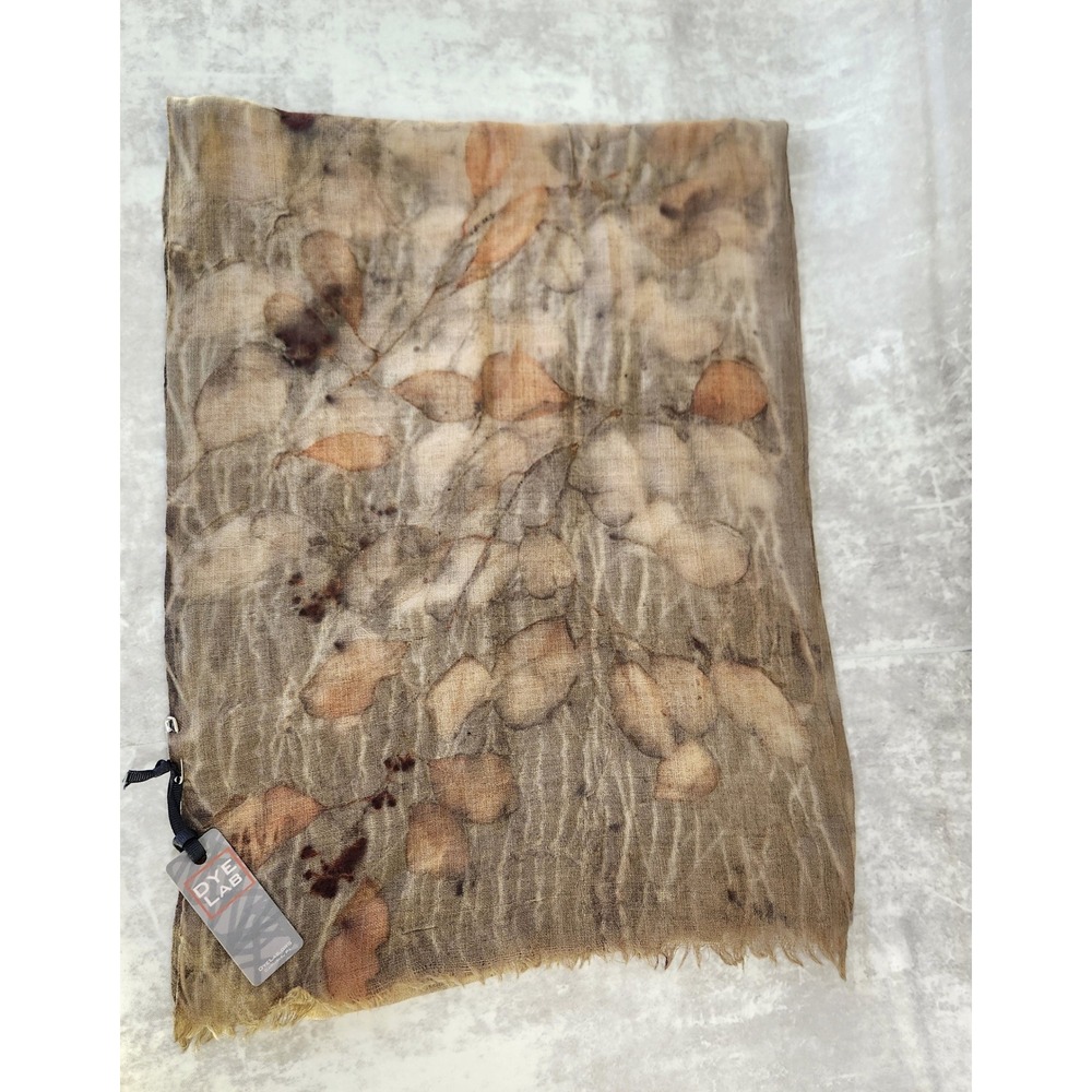 Dye Lab Scarf Women OS Brown Wool Gauze Eucalyptus Bundle Dye Botanical Earthy - Picture 2 of 3